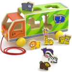 Viga Toys Trekfiguur Dierenwagen 27 Cm/oranje - Groen