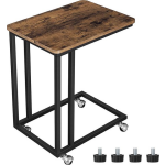 Home Living Bijzettafel Of Sidetable - Schuif Onder Bank Of Bed - Met Wielen Of Pootjes - 50x35x55cm - Bruin