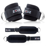 Zeuz® 2 Stuks Enkelband Fitness - Ankle Cuff Strap - Kabelmachine - Sport Beenband Straps - - Zwart