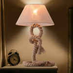 Tafellamp Met Touw - Leeslamp - Natuurlijke Uitstraling - Hennep Touw - 40 W - Beige