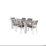 Albany Tuinmeubelset Tafel 90x160/240cm En 6 Stoel Levels,. - Grijs