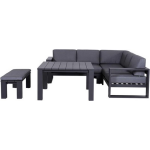 Garden Impressions Plaza Lounge Dining Set 5-delig Donker - Grijs