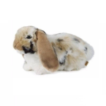 Living Nature Pluche/wit Konijn Knuffel 30 Cm Liggend - Knuffeldieren - Huisdieren Knuffels - Speelgoed Voor Kind - Bruin