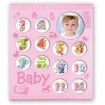 Zep - Houten Baby Multi Fotolijst Baby Gallerie Pink Voor Foto Formaat 12x8x8 14x14 - Wg3pk - Roze