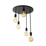 QAZQA Moderne plafondlamp 5-lichts - Facil - Zwart