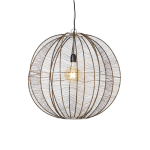 QAZQA Industriële hanglamp brons met 60 cm - Dong - Zwart