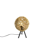 QAZQA Art deco tafellamp tripod - Maro - Goud