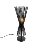 QAZQA Landelijke tafellamp - Broom - Zwart
