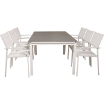 Levels Tuinmeubelset Tafel 100x160/240cm En 6 Stoel Santorini,. - Grijs