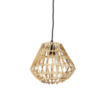 QAZQA Landelijke hanglamp bamboe met - Canna Diamond - Wit