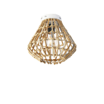 QAZQA Landelijke plafondlamp bamboe met - Canna Diamond - Wit