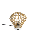 QAZQA Landelijke tafellamp bamboe met - Canna Diamond - Wit