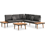 Vidaxl 4-delige Loungeset Met Kussens Massief Acaciahout - Gris