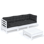 Vidaxl 4-delige Loungeset Met Antracietkleurige Kussens Grenenhout