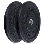 Zeuz® Halterschijf 2 Stuks 5 Kg - Gewichten Set - 5kg Bumper Plates - Voor 50 Mm Halter - Crossfit & Fitness - Zwart