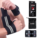 Zeuz® 2x Fitness & Crossfit Polsband - Wrist Wraps - Krachttraining - Polsbrace - Grijs & - Zwart