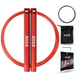 Zeuz® Professioneel Crossfit & Fitness Springtouw - Verstelbaar - Volwassenen - Speed Sport Touw & Speedrope - - Rood