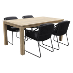 4 Seasons Outdoor 4 Seasons Accor - Antraciet /Allure Rome Grey 170 Cm. Tuinset - 5-delig - Zwart