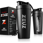 Zeuz® Premium Rvs Shakebeker - Proteïne Shaker - Shake Beker - Bpa Vrij - 700 Ml - Mat - Zwart