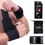Zeuz® 2x Fitness & Crossfit Polsband - Wrist Wraps - Krachttraining - Polsbrace - - Zwart