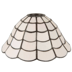 Clayre & Eef Lampenkap Tiffany Ø 24*12 Cm Glas In Lood Art Deco Lumilamp 5ll-5935 - Wit