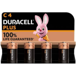 Duracell Plus Alkaline 100% C 4 Pack (Lr14)