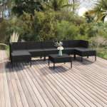 Vidaxl 8-delige Loungeset Met Kussens Poly Rattan - Zwart