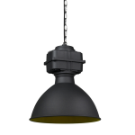 QAZQA Smart industriële hanglamp 38,5 cm incl. A60 WiFi - Sicko - Zwart