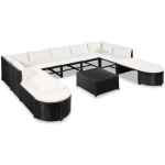 Vidaxl 12-delige Loungeset Met Kussens Poly Rattan - Zwart