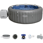 Bestway - Jacuzzi - Lay-z-spa - Santorini Hydrojet Pro - Opblaasbaar - Bubbelbad - Incl. Toebehoren - Ø216cm X 80cm - Grijs