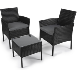 Lifetime Garden Tuinset - Lissabon Loungeset - Tuinstoelen En Bijzettafel - Rotan - - Zwart