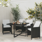 Vidaxl 5-delige Tuinset Met Kussens Poly Rattan - Negro