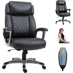 Bureaustoel - Bureaustoel Ergonomisch - Directiestoel - Massage Stoel - Bureaustoelen Voor Volwassenen - - Zwart