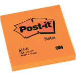 Notitieblok Post-it 76x76mm Neon Or/pk 6