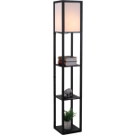 Vloerlamp - Staande Lamp - Stalamp - Modern - Met Opbergruimte - 26l X 26b X 160h Cm - - Zwart