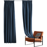 Larson Premium - Gordijnen - 1000% Blackout - 1.4m X 2.7m - Haken - Donker - Blauw