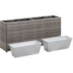 Vidaxl Plantenbak Verhoogd Met 2 Potten 90x20x40 Cm Poly Rattan - Gris