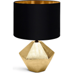 BES LED Led Tafellamp - Tafelverlichting - Aigi Uynimo Xl - E14 Fitting - Rond - Mat/goud - Keramiek - Zwart
