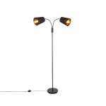 QAZQA Moderne vloerlamp 2-lichts - Carmen - Zwart