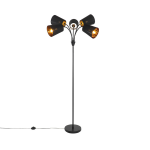 QAZQA Moderne vloerlamp 5-lichts - Carmen - Zwart