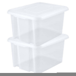 2x Stuks Kunststof Opbergboxen/opbergdozen Transparant L58 X B44 X H31 Cm Stapelbaar - Opbergbox - Wit