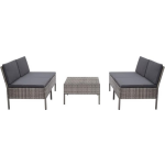 Vidaxl 5-delige Loungeset Met Kussens Poly Rattan - Grijs