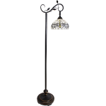 Clayre & Eef Lumilamp Tiffany Vloerlamp 152 Cm Wit Glas Staande Lamp Glas In Lood Tiffany Lamp Staande Lamp Glas In Lood - Bruin