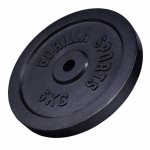 Gorilla Sports Gewichtsschijf - Halterschijf - 5 Kg - Gietijzer - 30 Mm - Zwart