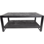 Clayre & Eef Salontafel 110*60*45 Cm Hout Bijzettafel Salon Tafel Koffietafel Bijzettafel Salon Tafel - Zwart