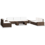 Vidaxl 8-delige Loungeset Poly Rattan - Bruin