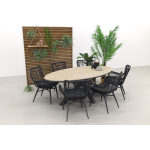Garden Impressions Jasmine - Black / Edison 220 X 115 Cm. - Ovale Tuinset - Grijs