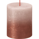 Bolsius Rustiek Fading Metallic Stompkaars 80/68 Misty Pink Amber - Roze