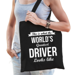 Bellatio Decorations Worlds Greatest Driver Tas Volwassenen - Werelds Beste Chauffeur Cadeau Tas - Feest Boodschappentassen - Zwart
