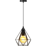 BES LED Led Hanglamp - Hangverlichting - Aigi Elsa - E27 Fitting - 1-lichts - Retro - Klassiek - Mat - Aluminium - Zwart